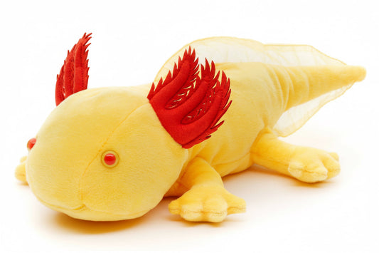 Peluche Axolotl (jaune aux yeux rouges) Uni Toys