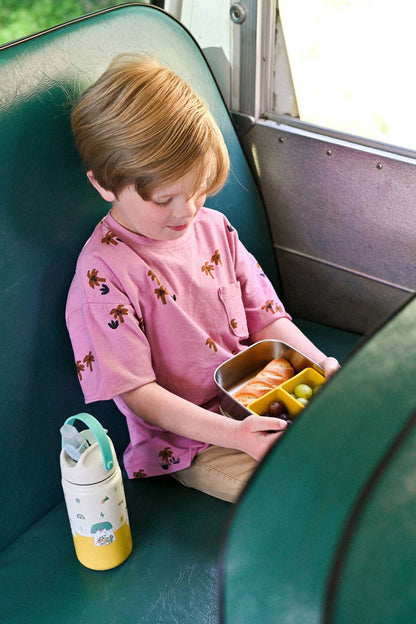 Isolierte Edelstahl-Trinkflasche für Kinder mit lustigem Hundemotiv