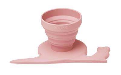 Scrunch: MESUREUR D'EAU DE PLUIE avec ESCARGOT vieux rose 21x11x3,5-8,5cm, 100% silicone, recyclable, 12m+