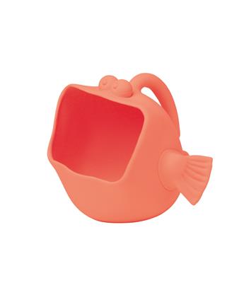 Scrunch: VERSEUR POISSON corail 16x15x12cm, repliable, 100% silicone, recyclable, 12m+