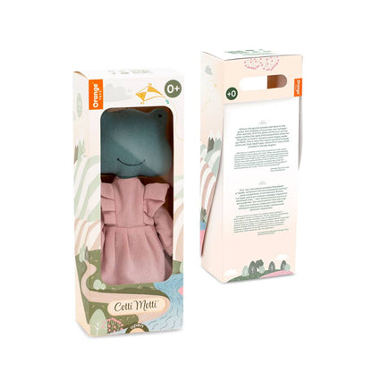 Fiona the Frog Cotton Plush Toy in Pink Dress - 29 cm - 0+