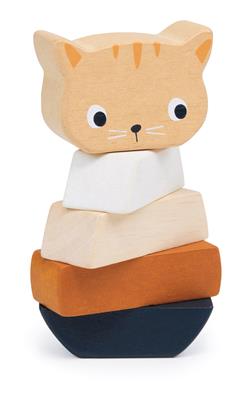 Mentari Bambino: CHAT EMPILABLE 6x2,5x11,5cm, 6 pièces, en bois, en boîte, 12m+