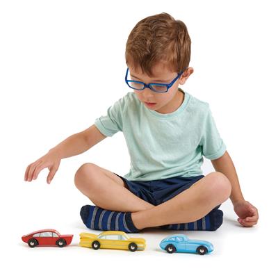 Pack of 3 Wooden Retro Cars