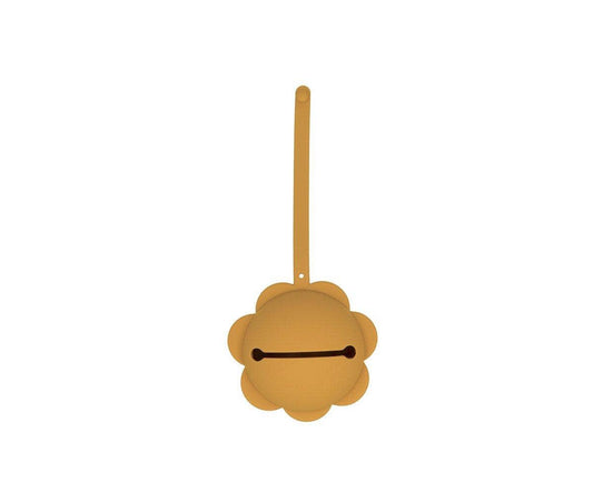 Mustard flower silicone pacifier clip