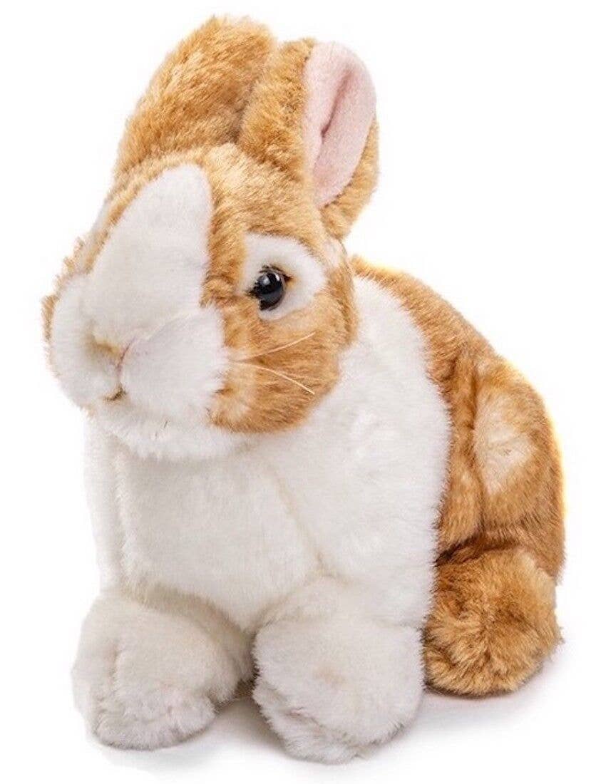 Plush Rabbit sitting (brown-white)