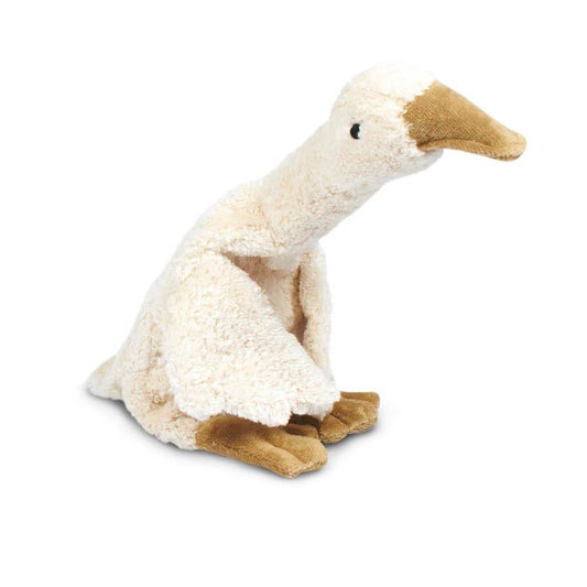 Kleine Wärmflasche in Form einer kuscheligen weißen Gans