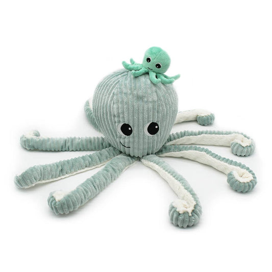 Ptipotos Plush Toy Mother and Baby Octopus - Mint