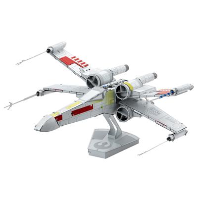 MetalEarth: ICONX - STAR WARS/X-WING STARFIGHTER 11.61x13.49x5.41cm, maquette 3D en métal avec 2 feuilles multicolorées, en boîte 13,5x22x2cm, 14+