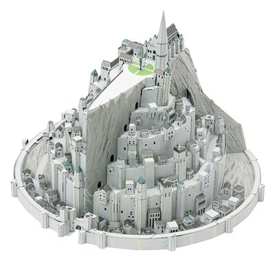 MetalEarth: ICONX - LORD OF THE RINGS / MINAS TIRITH 13,48x11,93x10,16cm, maquette 3D en métal avec 4 feuilles multicolorées, en boîte 13,5x22x2cm, 14+
