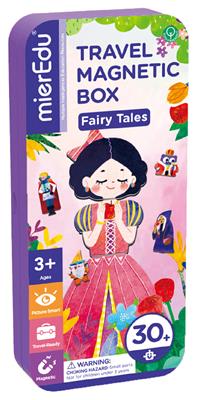 MierEdu BOÎTE DE PUZZLE MAGNÉTIQUE voyage: CONTES DE FÉES 9x3,3x20,3cm, contient 2 scènes et plus de 30 pièces de puzzle magnétiques, dans une boîte en métal, 3+