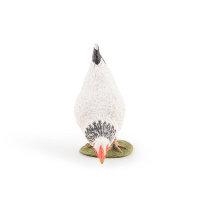 Figurine Poule blanche picorant Papo - animal de la ferme
