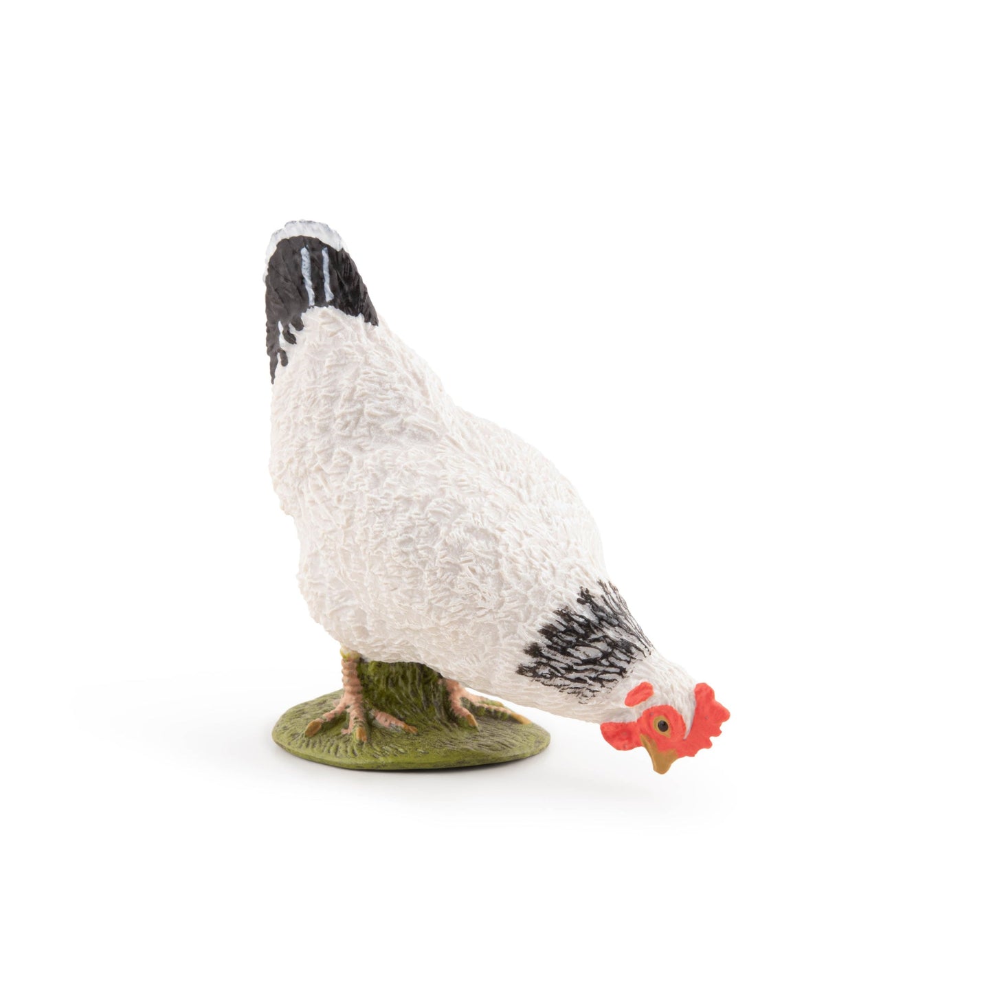 Figurine Poule blanche picorant Papo - animal de la ferme