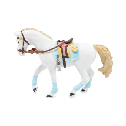 Figurine Cheval de la cavalière fashion bleue Papo - cheval