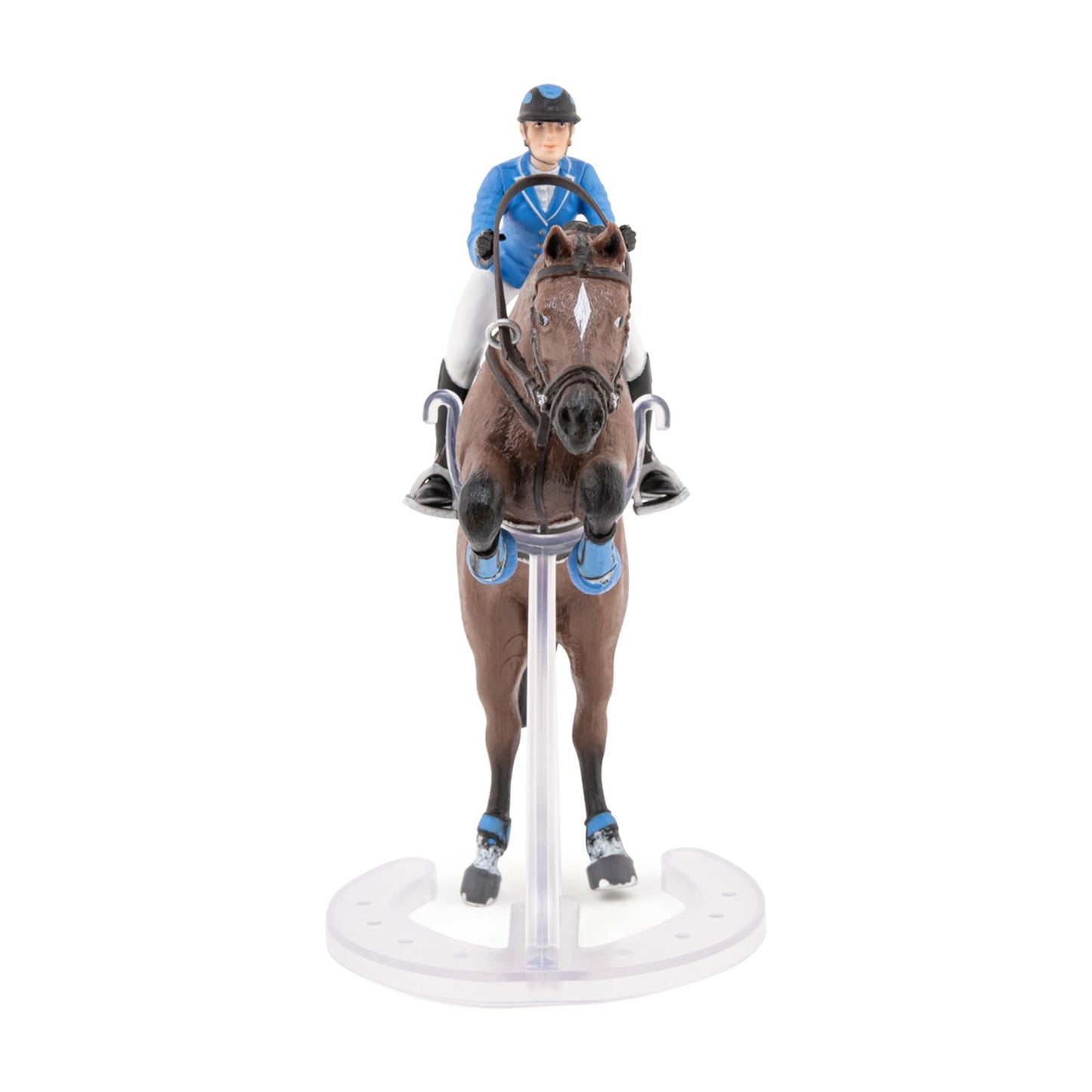 Figurine Cheval de saut d'obstacle et sa cavalière