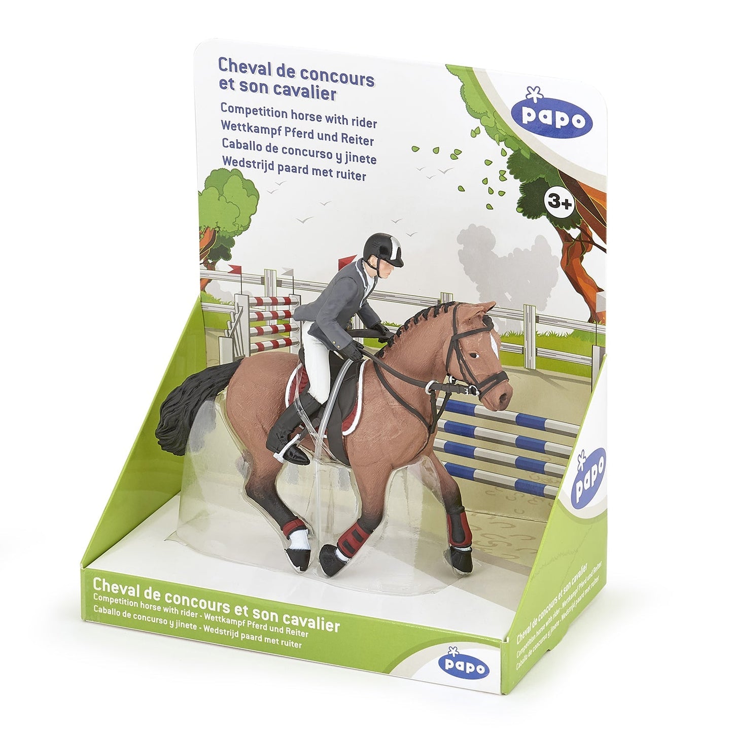 Figurine Cheval de concours et son cavalier