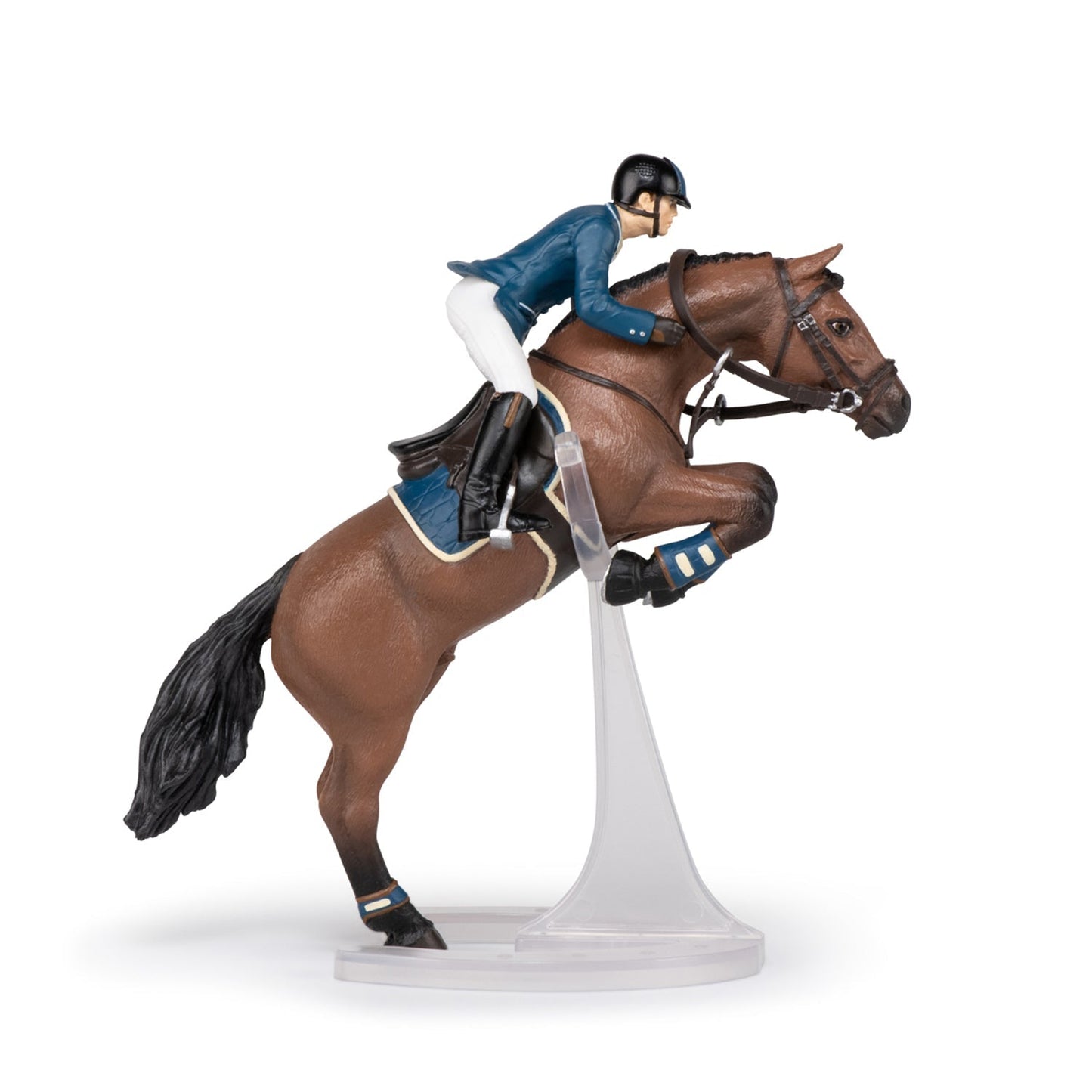 Figurine Cheval de saut d'obstacle et son cavalier