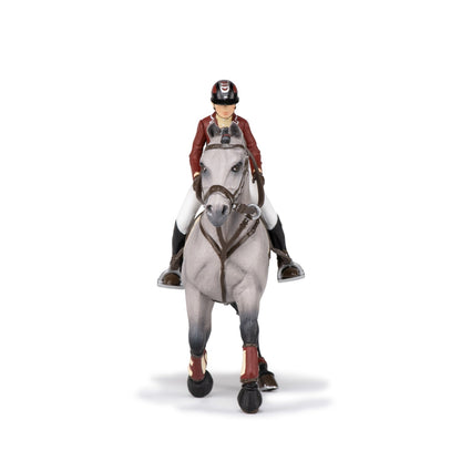 Figurine Cheval de concours et sa cavalière Papo - cheval