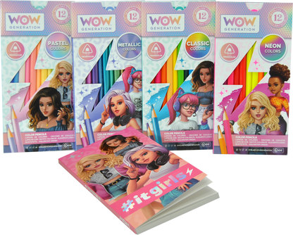 Set of 48 colored pencils and notebook