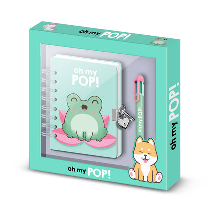 Oh My Pop! "Froggy" Journal + 6-Color Pen Set