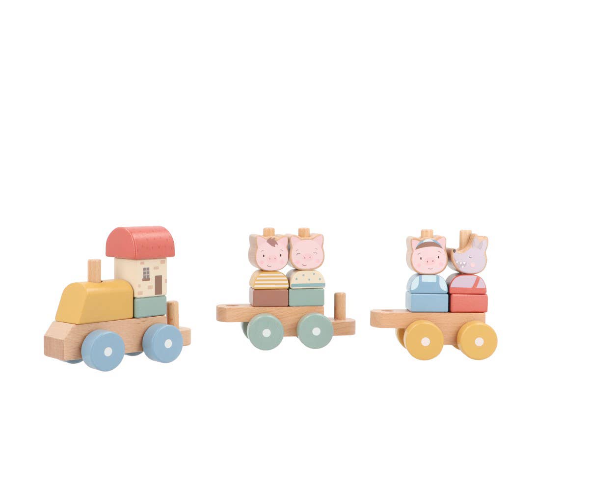 Wooden Train The Three Little Pigs