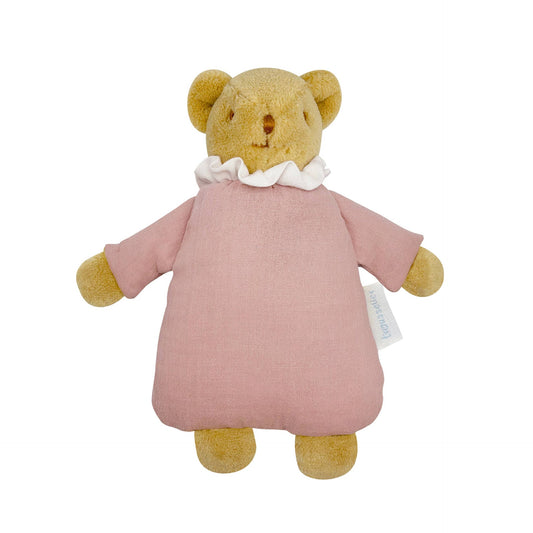 Bear Angel's Nest Comforter Rattle - Organic Cotton Old Pink