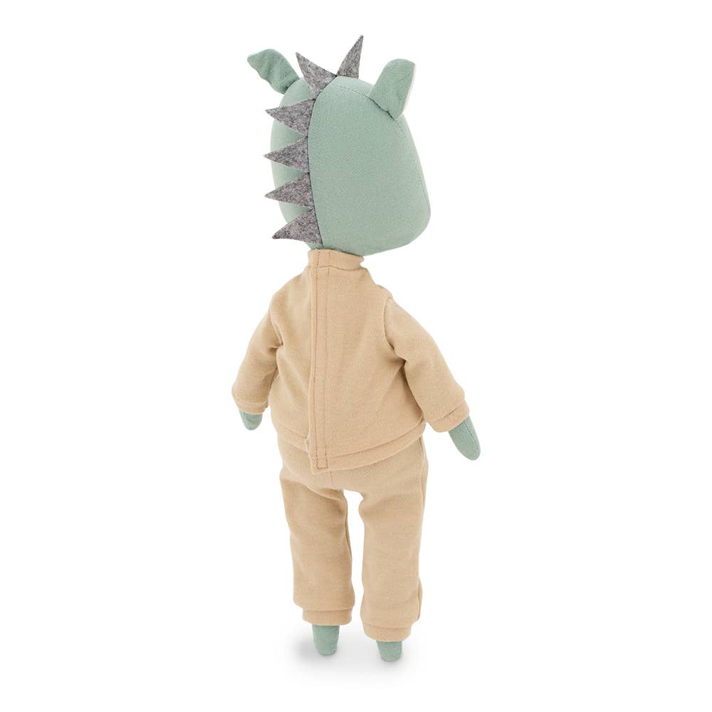 Andy the Dragon Plush Toy: Beige outfit and mermaid tail set - 29 cm