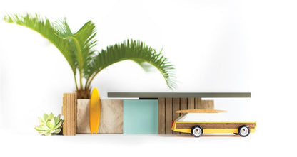 Candycar World Wooden Car - Station Wagon with Surfboard