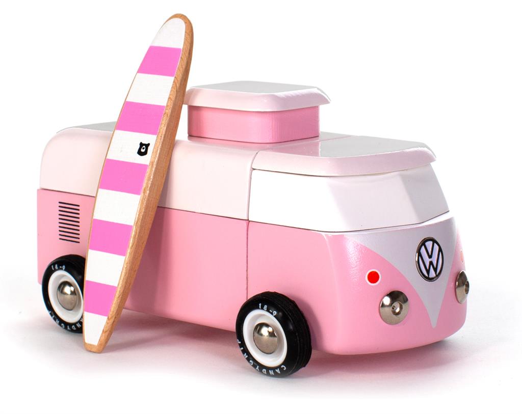 Candycar World Wooden Car - Pink Beach Van