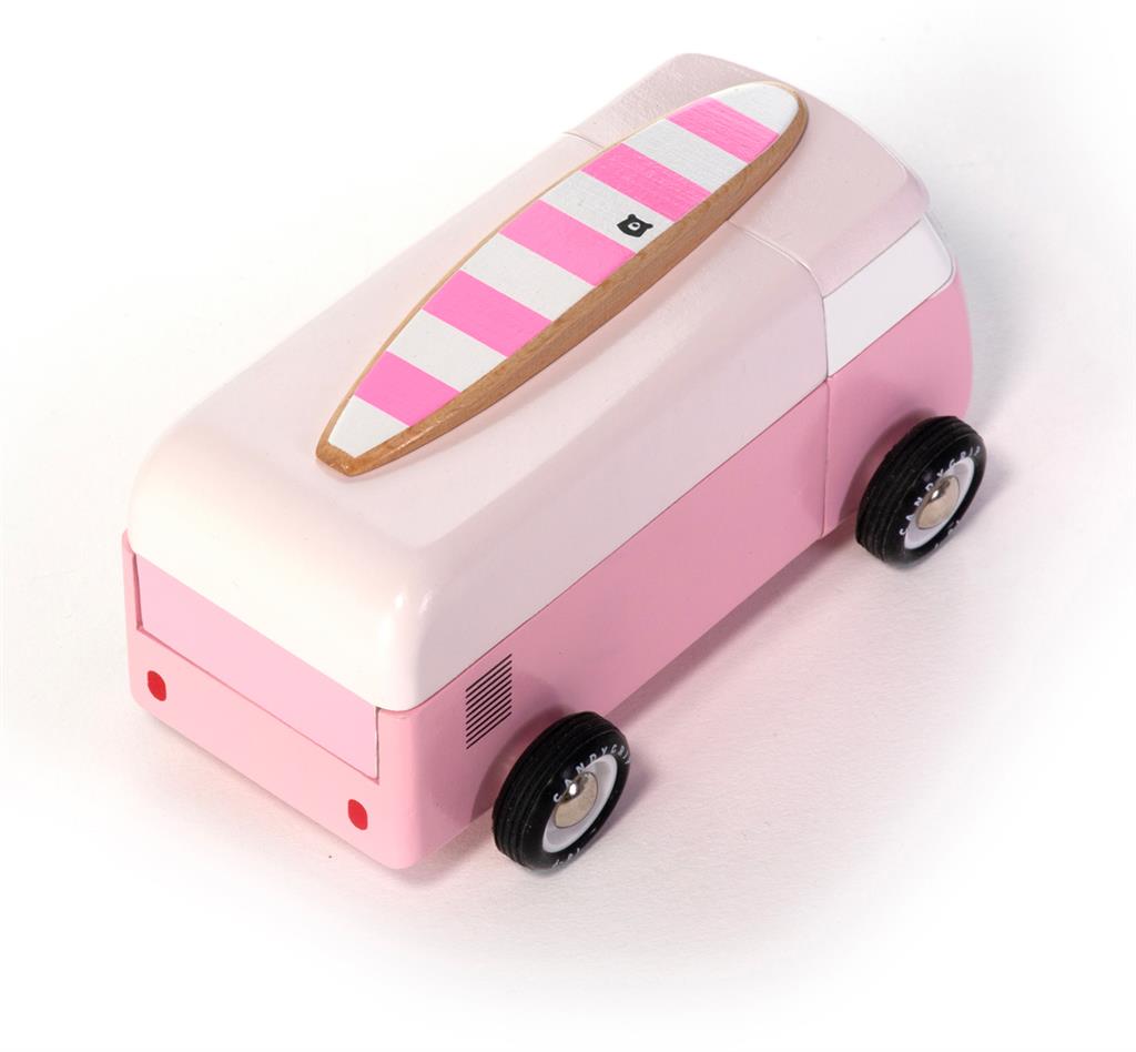 Candycar World Wooden Car - Pink Beach Van