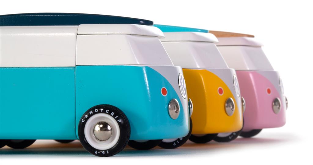 Candycar World Wooden Car - Pink Beach Van