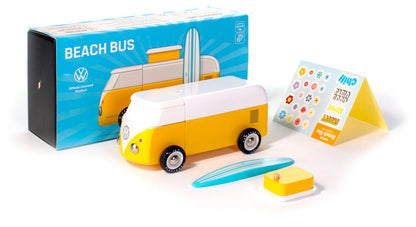 Candycar World Wooden Car - Yellow Beach Van