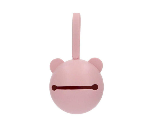 Pink Bear Silicone Pacifier Holder