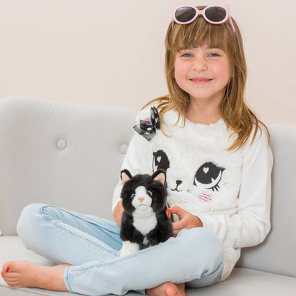 Standing Tuxedo Cat Plush Toy
