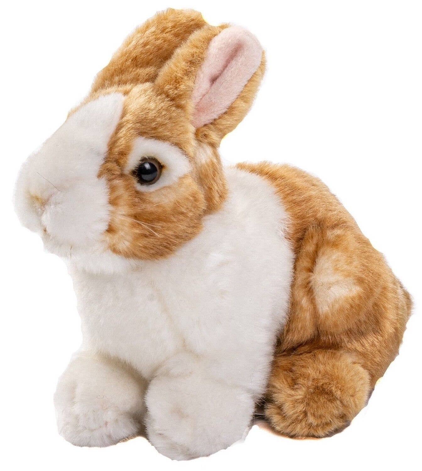 Plush Rabbit sitting (brown-white)