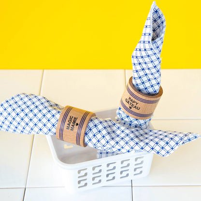 Ronds de serviette personnalisés Pied de Poule – vue produit 5