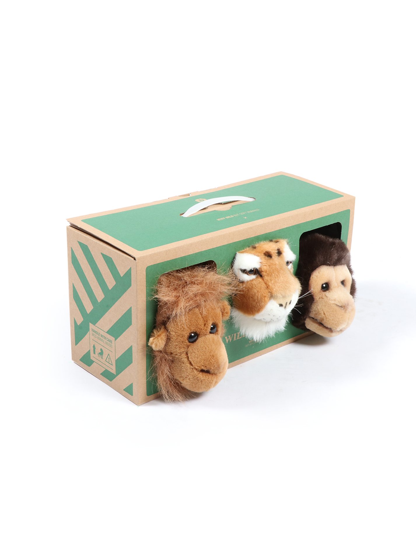 Mini Wall Decoration Plush Animal Heads: Jungle Set