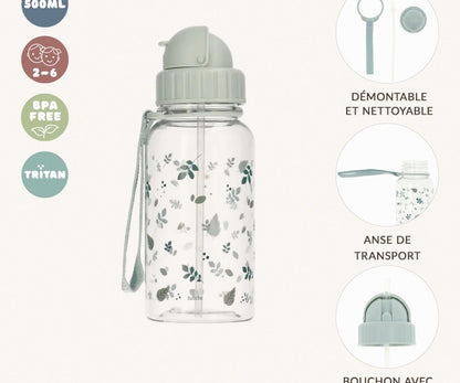 Bouteille Plastique Feuilles Couleur Sauge