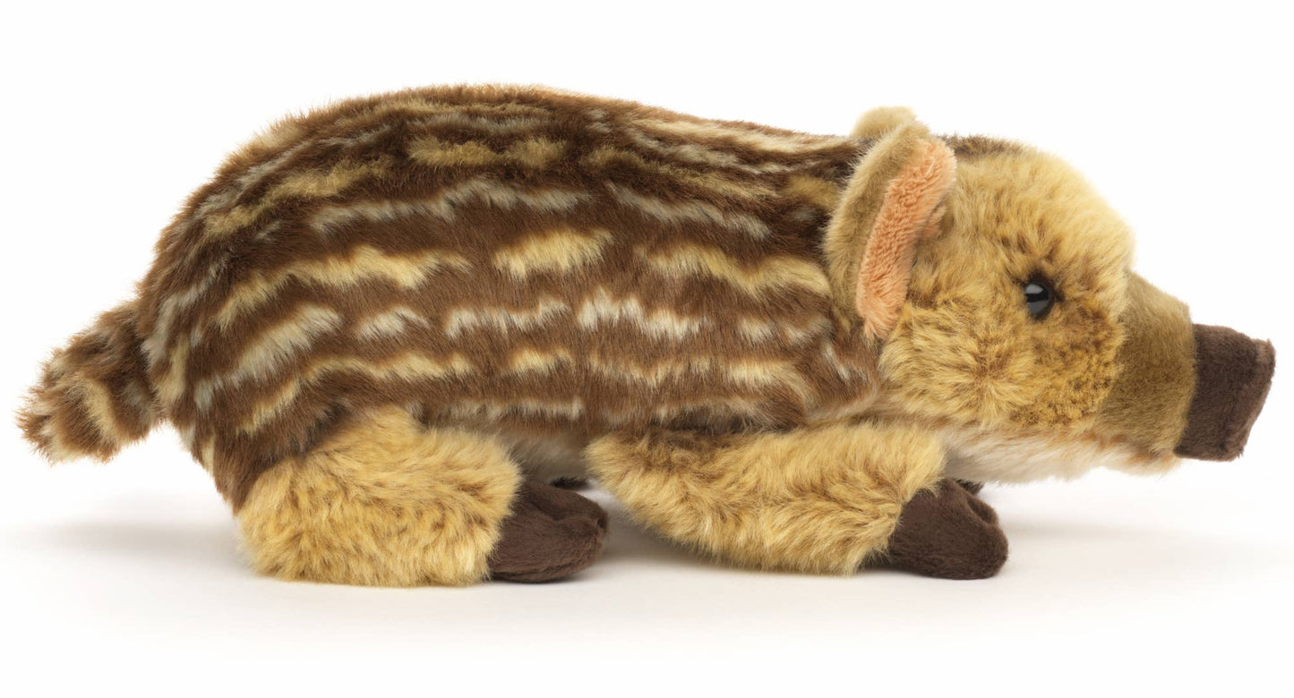 Plush toy of a sleeping wild boar