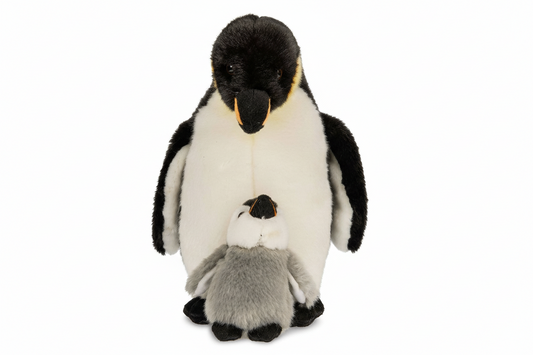 Emperor penguin plush toy with baby