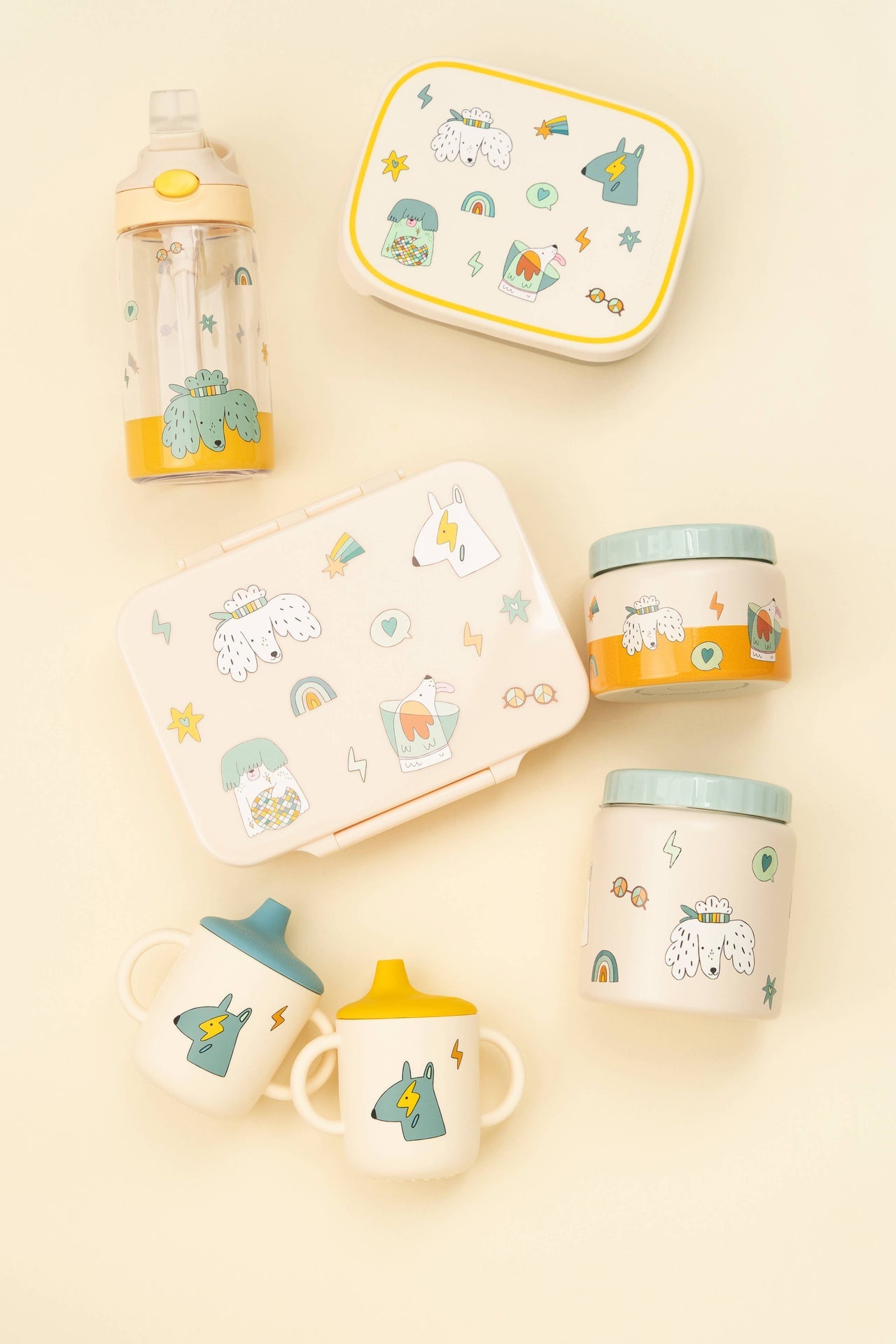 Isolierte Edelstahl-Trinkflasche für Kinder mit lustigem Hundemotiv