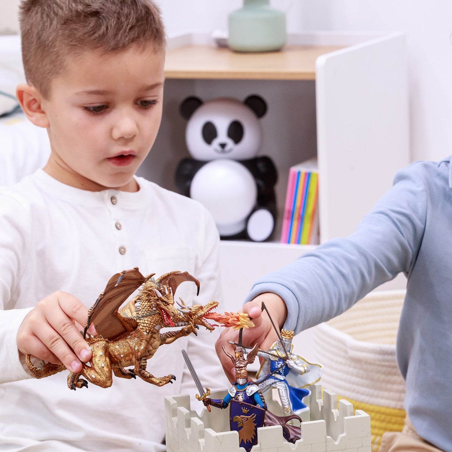 Figurine Dragon deux têtes or Papo - créature fantastique