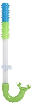 Bling2o TUBA: SPIKE-LEIGH BUMPY SPIKE SNORKEL - Bleu Lime Lagune, bleu, vert, silicone, en sac de rangement transparente, 6+