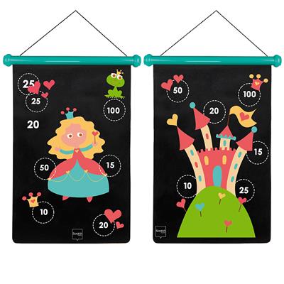 Scratch Active Play: JEU DE FLÉCHETTES MAGNÉTIQUES Princesse 36x55cm, imprimé en double face, en tube, 5+