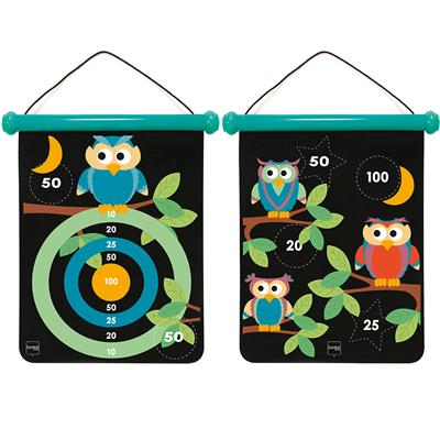 Scratch Active Play: JEU DE FLÉCHETTES MAGNÉTIQUES medium / Hibou 40x31cm, imprimé en double face, en tube, 5+