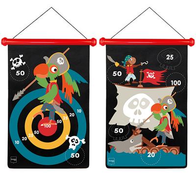 Scratch Active Play: JEU DE FLÉCHETTES MAGNÉTIQUES Pirate 36x55cm, imprimé en double face, en tube, 5+