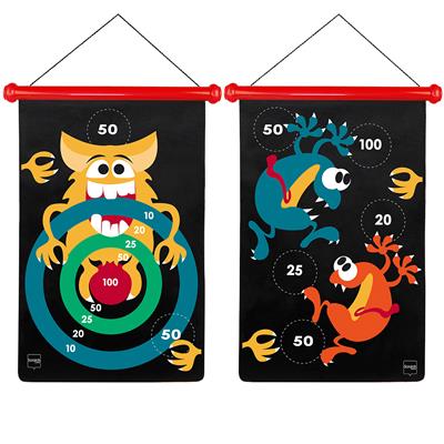 Scratch Active Play: JEU DE FLÉCHETTES MAGNÉTIQUES Monstres Fous 36x55cm, imprimé en double face, en tube, 5+