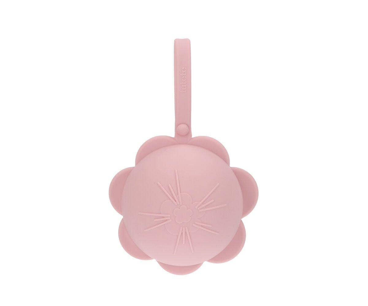 Pink Flower Silicone Pacifier Holder