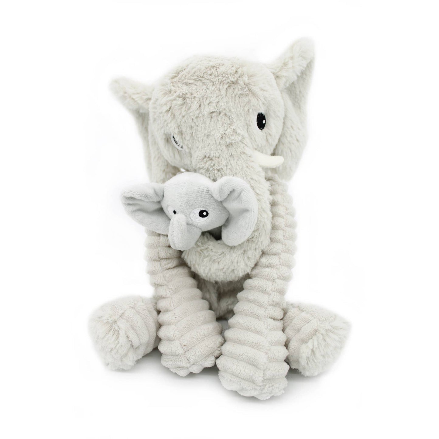 Peluche Ptipotos Maman et Bébé Eléphant - Gris Clair