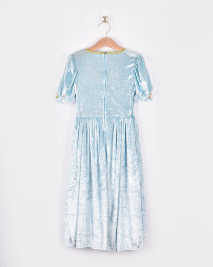 Light blue velvet princess dress size 122-128 cm 6-8 years