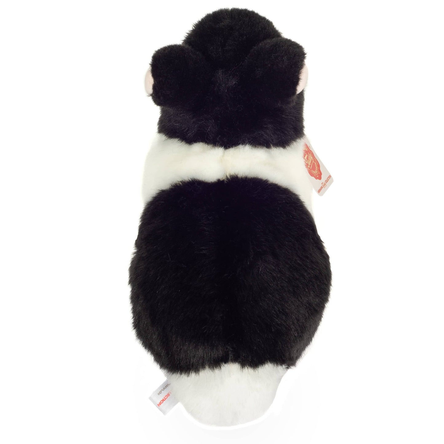 Black and white rabbit plush toy